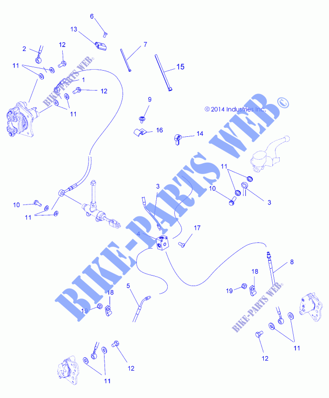 BRAKE LINES   A15SHS57CS (49ATVBRAKELINE15570SP) for Polaris SPORTSMAN 570 SP EPS TRACTOR 2015