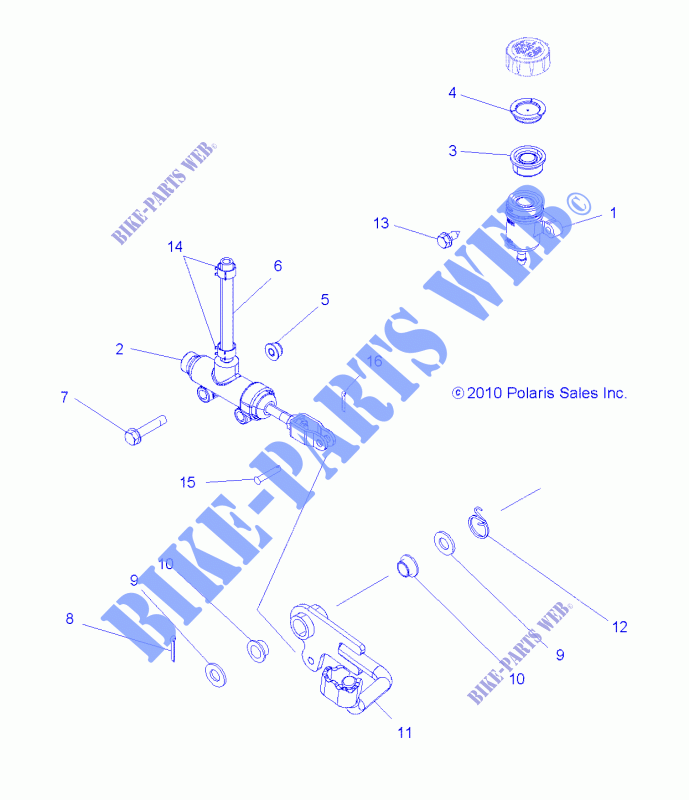 BRAKES, BRAKE PEDAL AND MASTER CYLINDER   A15SHS57CS (49ATVBRAKEFOOT11SP500) for Polaris SPORTSMAN 570 SP EPS TRACTOR 2015