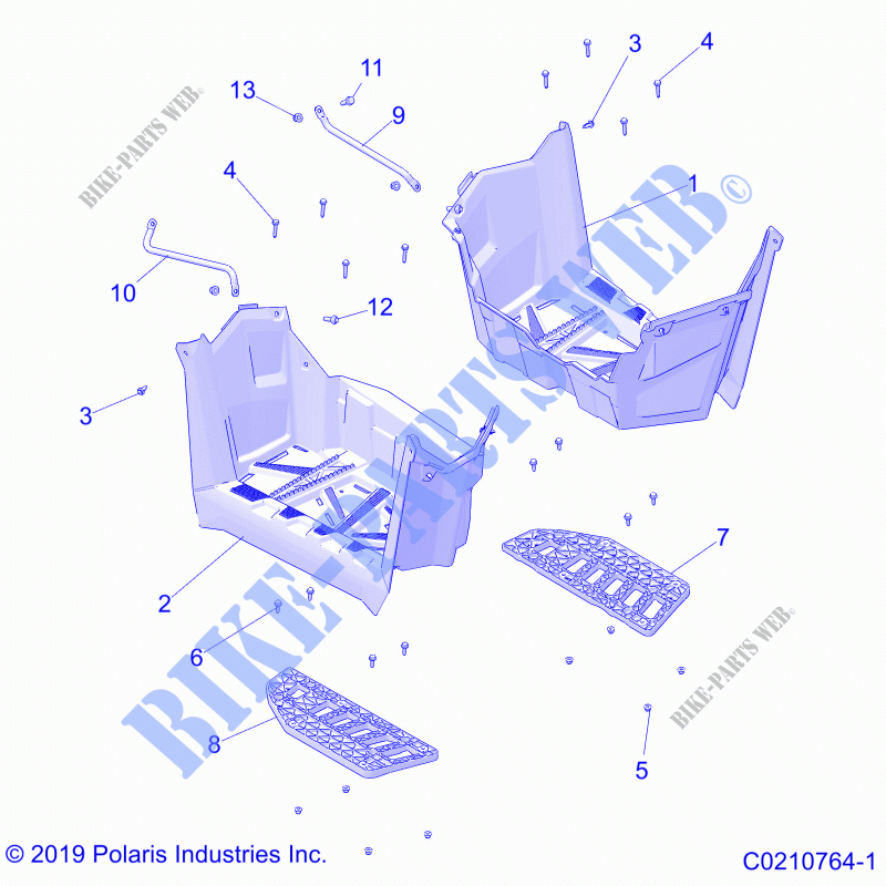 BODY, FOOTWELLS   A23SVE95PK (C0210764 1) for Polaris SCRAMBLER XP 1000 2023