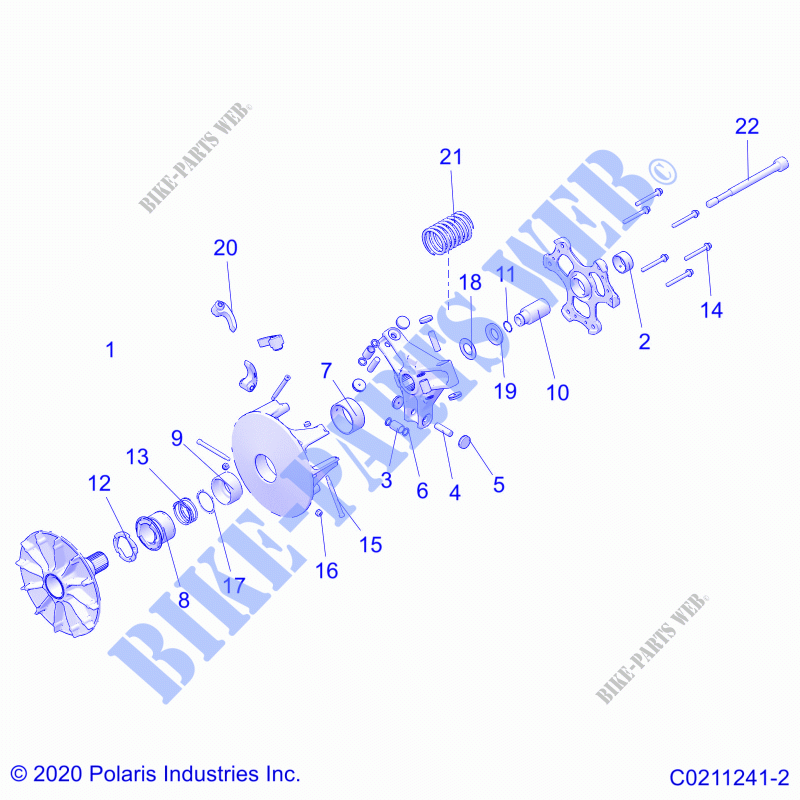 DRIVE TRAIN, PRIMARY CLUTCH   A23SEF57CA/FA (C0211241 2) for Polaris SPORTSMAN 570 EPS 2023