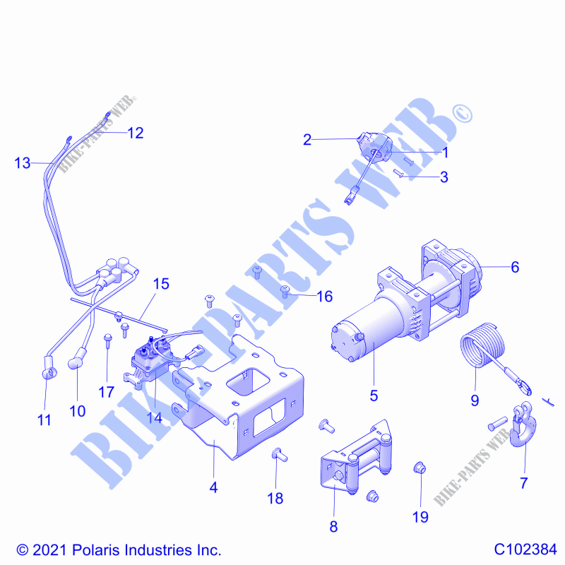 CHASSIS, WINCH   A23SYY95AD (C102384) for Polaris SPORTSMAN TOURING 1000 2023