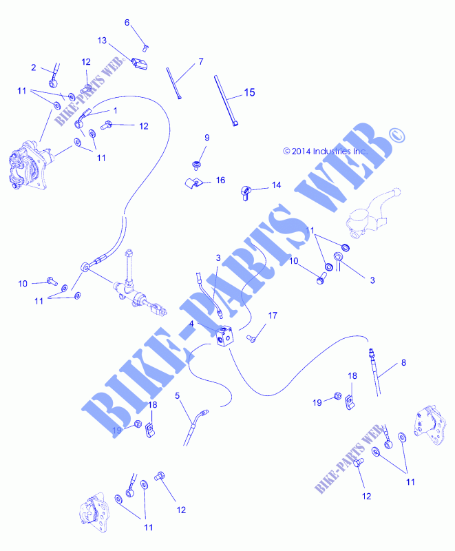 BRAKE LINES   A15SHE57HS (49ATVBRAKELINE15570SP) for Polaris SPORTSMAN 570 SP MD 2015