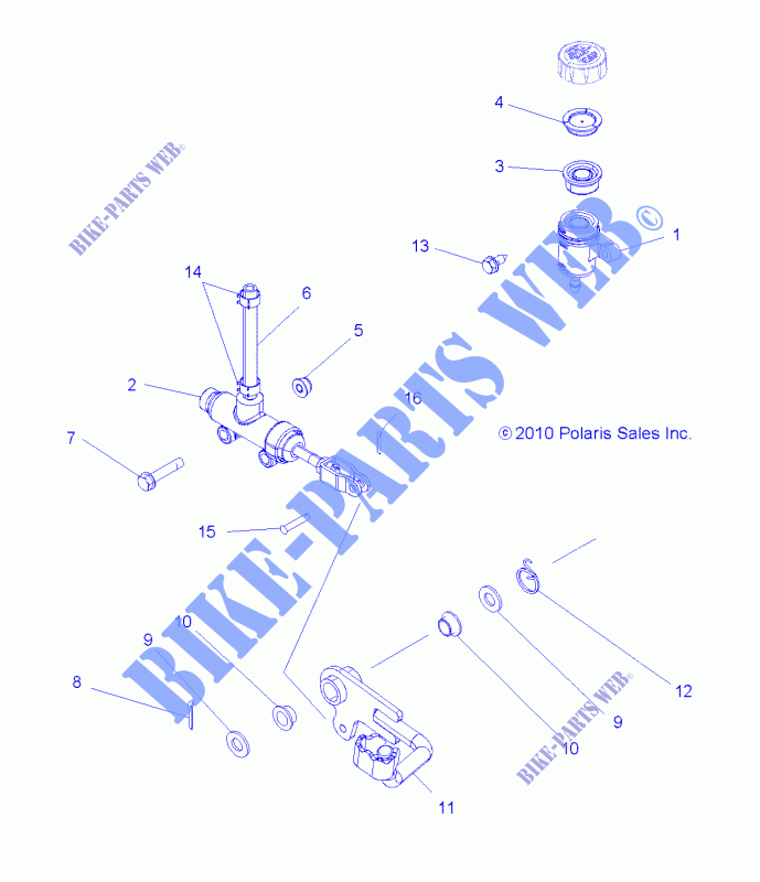 BRAKES, BRAKE PEDAL AND MASTER CYLINDER   A15SHE57HS (49ATVBRAKEFOOT11SP500) for Polaris SPORTSMAN 570 SP MD 2015