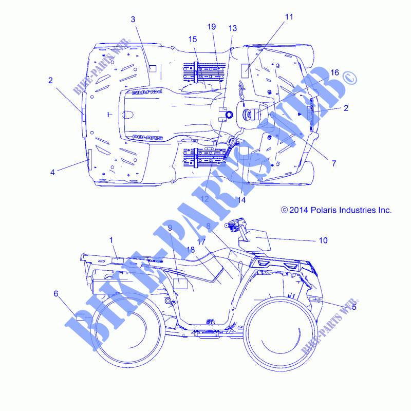 DECALS   A15SHE57HS (49ATVDECALSS15SPMD) for Polaris SPORTSMAN 570 SP MD 2015