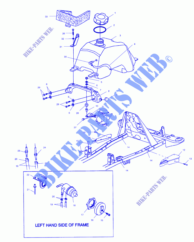 FUEL TANK AND CARBURETOR MOUNTING   C02CD50AC (4972407240B01) for Polaris ATV PRO 500 4X4 PPS 2002