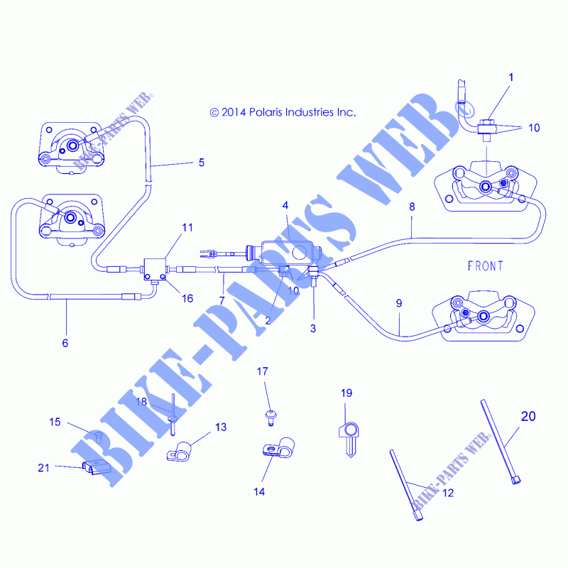BRAKE LINES AND MASTER CYLINDER   A15DAH32EJ (49ATVBRAKELINE15325HD) for Polaris ACE 325 HD 2015
