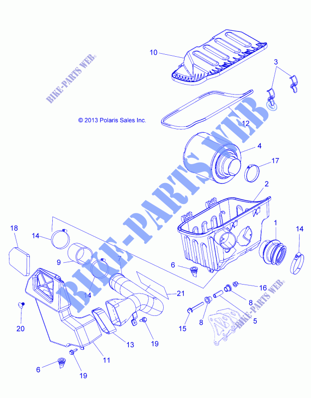 ENGINE, AIR INTAKE SYSTEM   A15DAH32EJ (49ATVAIRINTAKE14325) for Polaris ACE 325 HD 2015