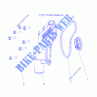 ENGINE, WATERPUMP IMPELLER AND COVER   A15DAA57AJ/AH/EAK (49RGRWATERPUMP12RZR570) for Polaris ACE 570 EFI 2015