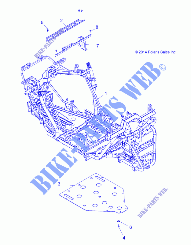 CHASSIS, MAIN FRAME AND SKID PLATE   A15DAA57EJ/EH/EEK (49ATVSKIDPLATE15325) for Polaris ACE 570 EU 2015
