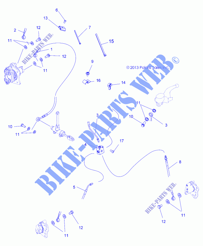 BRAKE LINES   A15SEA32AA/AH (49ATVBRAKELINE14SP570) for Polaris SPORTSMAN ETX EFI 2015