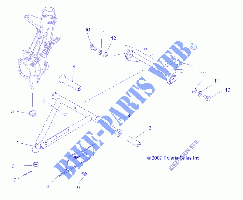 SUSPENSION, A ARM AND STRUT MOUNTING   A15SEA32AA/AH (49ATVAARM08SP500) for Polaris SPORTSMAN ETX EFI 2015
