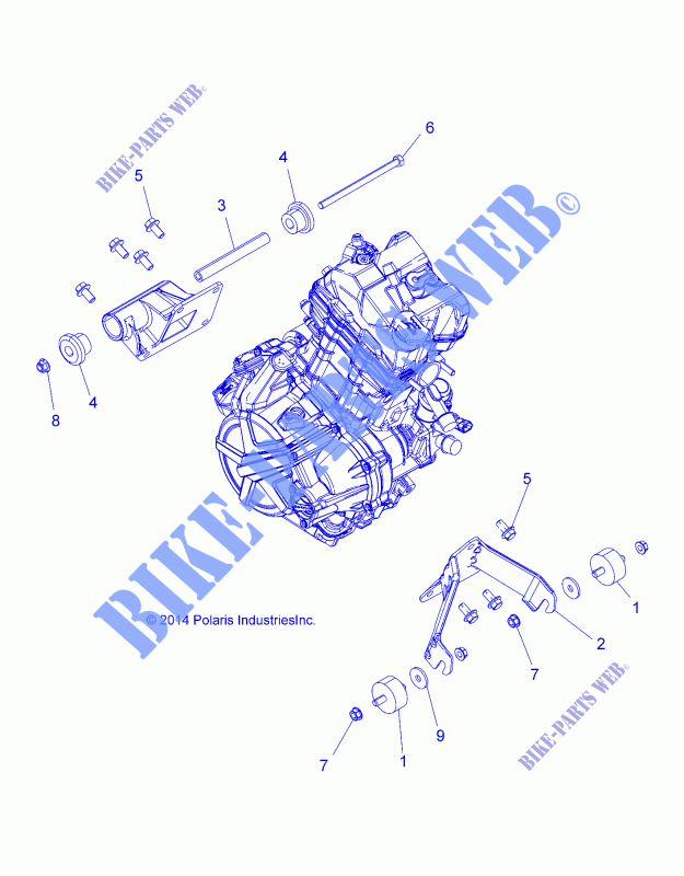 ENGINE, ENGINE MOUNTING   A15SEA32HA (49ATVENGINEMTG15SPETX) for Polaris SPORTSMAN ETX EFI MD 2015