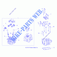 CYLINDER HEAD, CAMS AND VALVES   A15SDA57HH/HA (49RGRCYLINDERHD14570) for Polaris SPORTSMAN 570 TOURING EFI MD 2015
