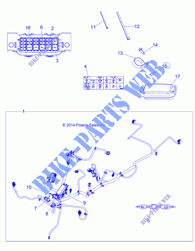 WIRE HARNESS   A15SDA57HH/HA (49ATVHARNESS15TRGMD) for Polaris SPORTSMAN 570 TOURING EFI MD 2015