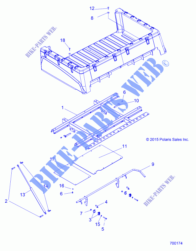 BED BOX MOUNTING   R16RMA32A1/A2 (700174) for Polaris RANGER CREW 900 EPS 2019