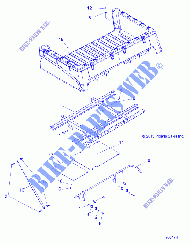 BED BOX MOUNTING   R16RMA57A1/A4/A9/L1/E57AS/EA9/HAR (700174) for Polaris RANGER 570 2019