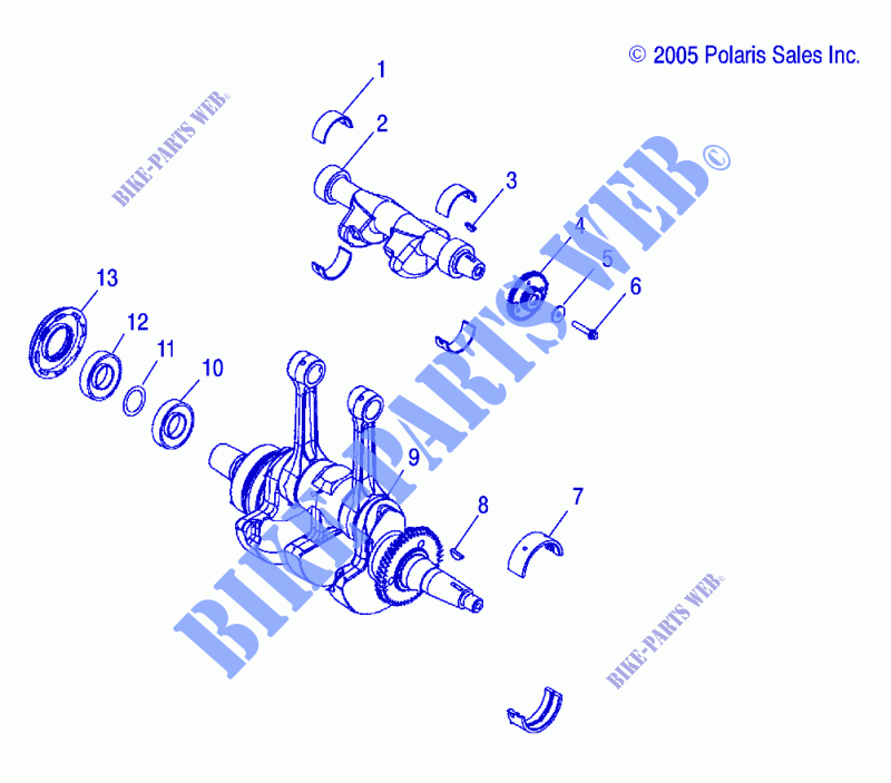 ENGINE, CRANKSHAFT   R16RAA76AA/AJ (4999202259920225D11) for Polaris RANGER 800 6X6 2016