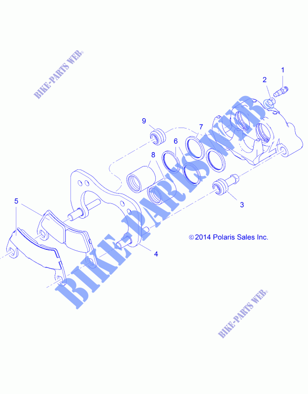 REAR BRAKE CALIPER   R16RAA76AA/AJ (49RGRCALIPERRR156X6) for Polaris RANGER 800 6X6 2016