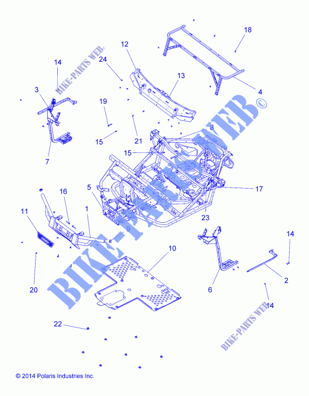 CHASSIS, FRAME AND FRONT BUMPER   R15RTAD1AA/EA/ED1EA (49RGRCHASSIS151KDSL) for Polaris RANGER 1000 DIESEL 2015