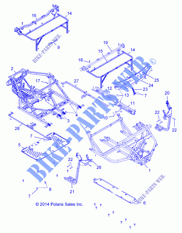 CHASSIS, FRAME   R15RUAD1AA (49RGRCHASSIS15DCREW) for Polaris RANGER CREW 1000 DIESEL 2015