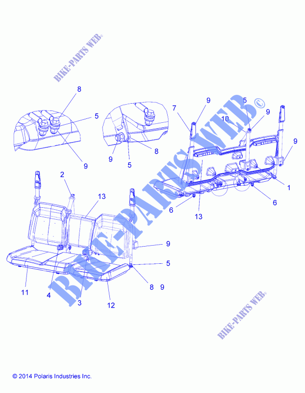 SEAT AND BASE   R15RTAD1FA (49RGRSEAT151KDSL) for Polaris RANGER 1000 DIESEL EU 2015