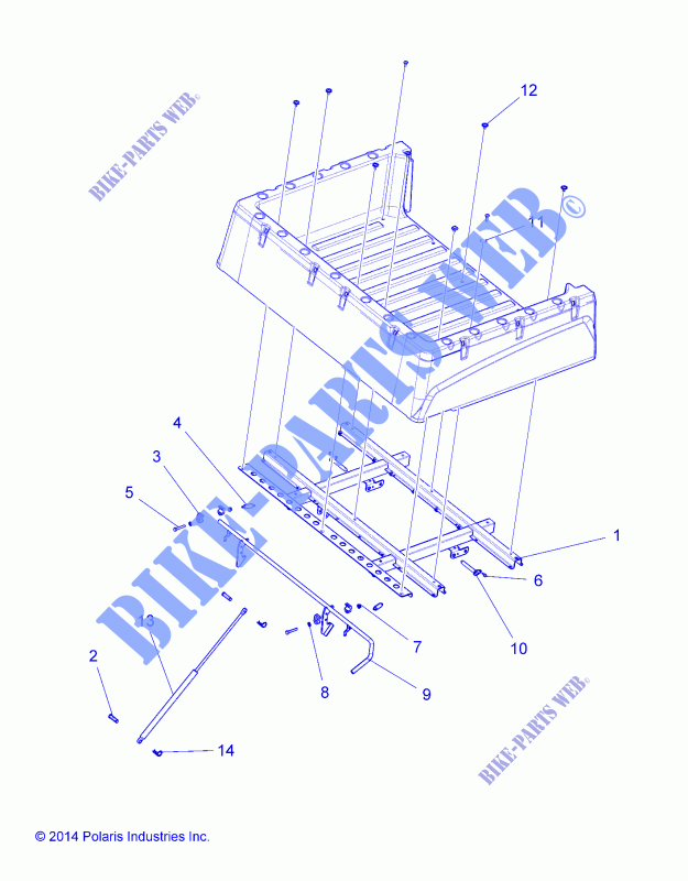 BED BOX MOUNTING   R15RMAE4GJ/GC/EJ (49RGRBOXMOUNTING15EV) for Polaris RANGER EV 2015
