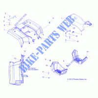 REAR CAB, SEAT AND FOOTWELLS   A14MB46TH (49ATVCABRR11SP500) for Polaris HAWKEYE 400 HO 2X4 HD 2014