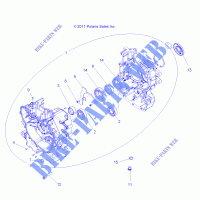 CRANKCASE   R15RMA57AA/AR/AZ/AC/LA/H57AR (49RGRCRANKCASE12RZR570) for Polaris RANGER 570 2015