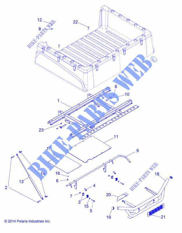 BED BOX MOUNTING   R15RMA57AA/AR/AZ/AC/LA/H57AR (49RGRBOXMOUNTING15570) for Polaris RANGER 570 2015