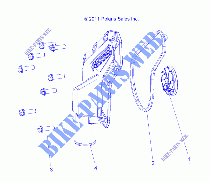 ENGINE, WATERPUMP IMPELLER AND COVER   R15RMA57AA/AR/AZ/AC/LA/H57AR (49RGRWATERPUMP12RZR570) for Polaris RANGER 570 2015