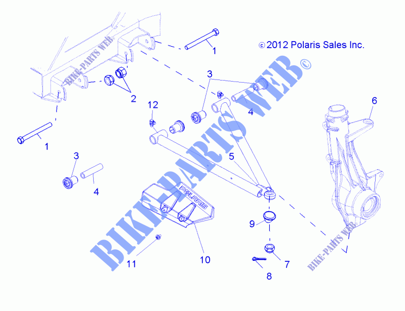 SUSPENSION, A ARM AND STRUT MOUNTING   R15RMA57AA/AR/AZ/AC/LA/H57AR (49RGRAARM13500) for Polaris RANGER 570 2015