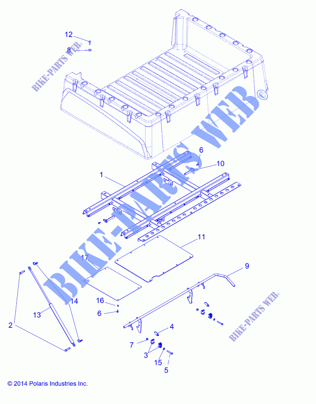 BED BOX MOUNTING   R15RNA57AA/AC/AR/E57AS (49RGRBOXMOUNTING15570MC) for Polaris RANGER CREW 570 EFI 2015