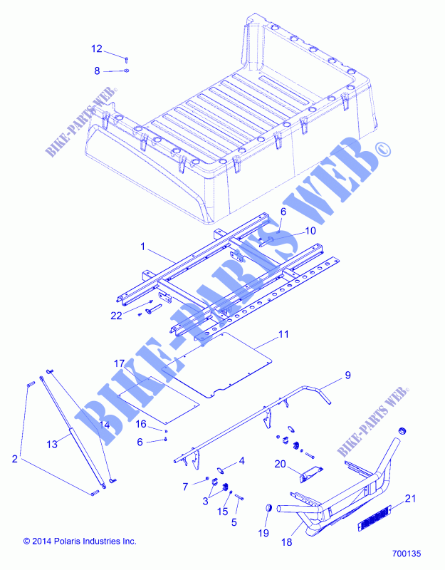 BED BOX MOUNTING   R15RMA57FA (700135) for Polaris RANGER 570 EU 2015