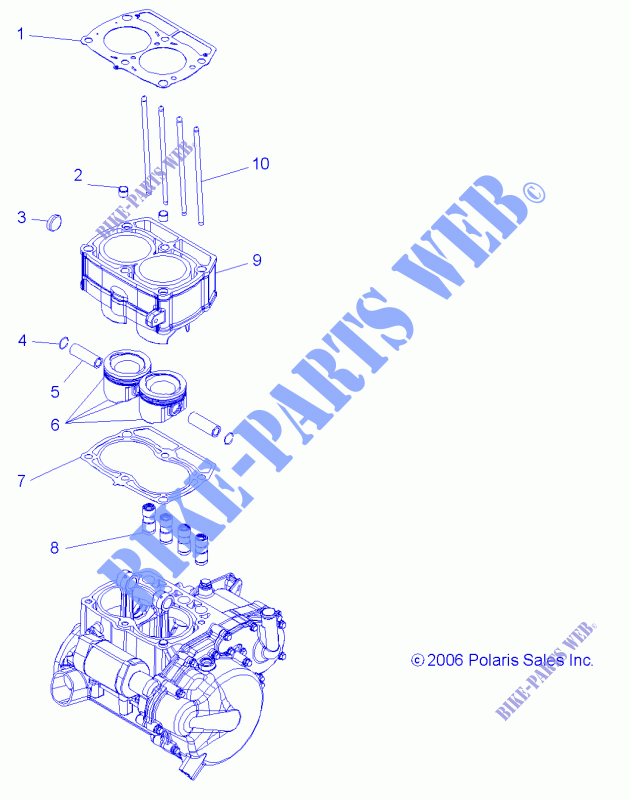 PISTON   CYLINDER   R15RAA76AA/AJ (49RGRPISTON077006X6) for Polaris RANGER 800 6X6 2015