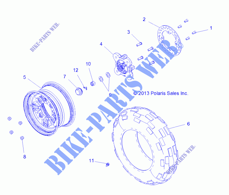 WHEELS, FRONT   R141D9JDA/2D9JDA (49BRUTUSWHEEL13) for Polaris RANGER 900 DIESEL HST / DELUXE 2014