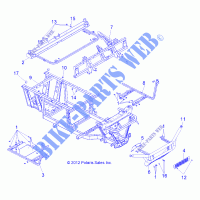CHASSIS, FRAME AND FRONT BUMPER   R14RH45AA (49RGRCHASSIS13400) for Polaris RANGER 400 4X4 2014