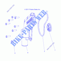 ENGINE, WATERPUMP IMPELLER AND COVER   R14RH57AA/AC/AR/6EAZ (49RGRWATERPUMP12RZR570) for Polaris RANGER 570 EFI / EPS LE 2014