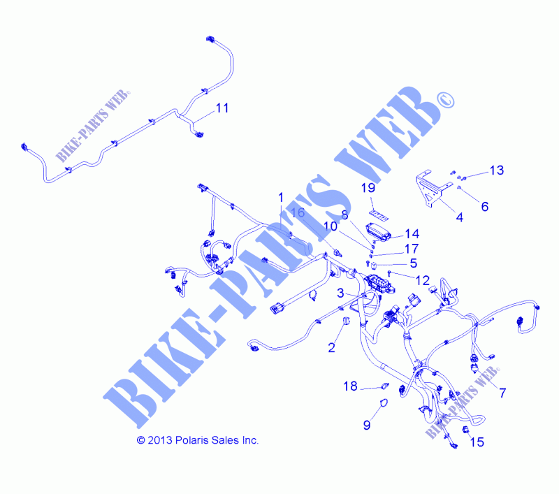 WIRE HARNESSES   R14RH57AA/AC/AR/6EAZ (49RGRHARNESS14570) for Polaris RANGER 570 EFI / EPS LE 2014