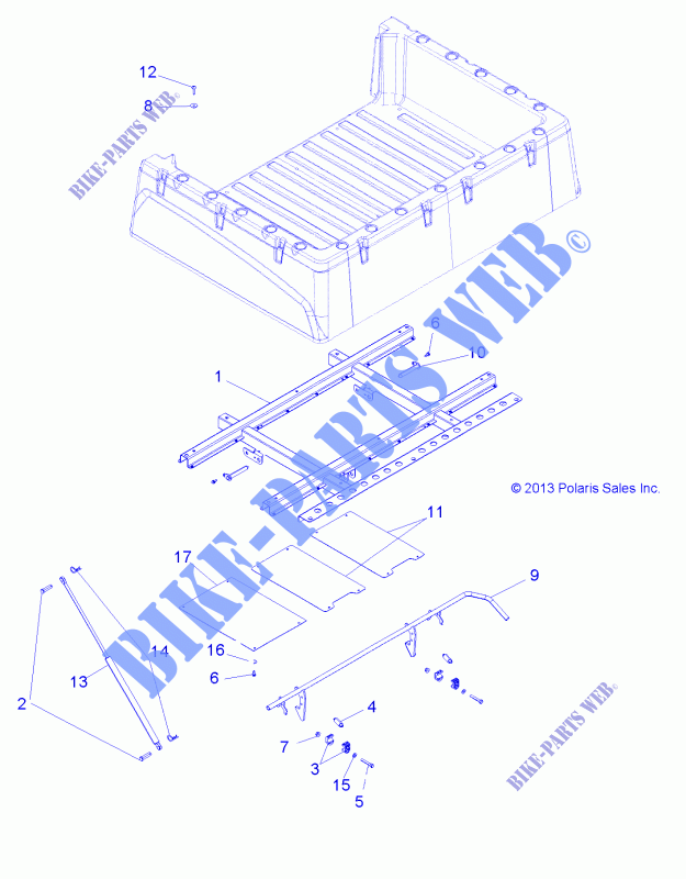 BED BOX MOUNTING   R14RH57FX (49RGRBOXMOUNTING14570) for Polaris RANGER 570 INTL 2014