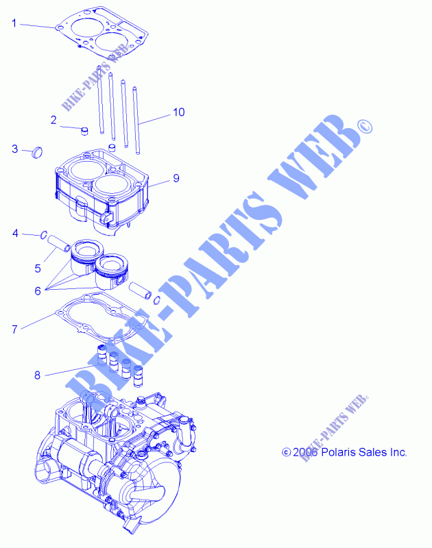 PISTON   CYLINDER   R14TH76AA/AC/EAS/AAC/ACC/EASC (49RGRPISTON077006X6) for Polaris RANGER 800 EFI / EPS LE 2014