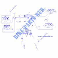 BRAKES, LINES AND MASTER CYLINDER   R14HR76AA/AJ (49RGRBRAKELINES126X6) for Polaris RANGER 800 6X6 2014