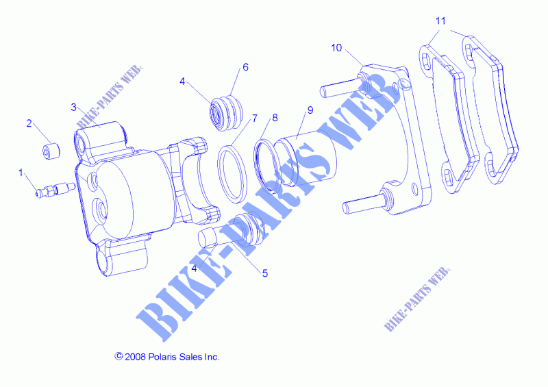 REAR BRAKE CALIPER   R14TH90FX (49RGRCALIPERRR097004X4) for Polaris RANGER DIESEL INTL 2014