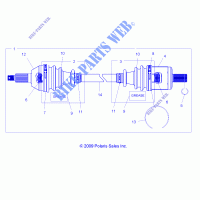 DRIVE TRAIN, FRONT DRIVE SHAFT   R14RC08GD/GJ/FJ (49LEVSHAFTDRV10SDW) for Polaris RANGER EV MIDSIZE/INTL  2014
