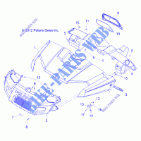 HOOD, DASH AND GRILL   R14RC08GD/GJ/FJ (49RGRHOOD13500CREW) for Polaris RANGER EV MIDSIZE/INTL  2014