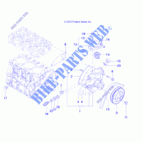 ENGINE, WATER COOLING SYSTEM   R14WH9EMD (49RGRWATERPUMP11DCREW) for Polaris RANGER 4X4 900D HIPPO MPS 2014