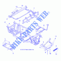 CHASSIS, FRAME AND FRONT BUMPER   R13RH45AG (49RGRCHASSIS13400) for Polaris RANGER 400 MIDSIZE 2013