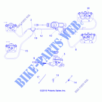 BRAKES, LINES AND MASTER CYLINDER   R13RC08GA/GH/FA/FH (49RGRBRAKELINES11CREW) for Polaris RANGER 48V EV MIDSIZE/INTL 2013