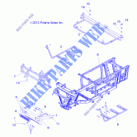 CHASSIS, FRAME AND FRONT BUMPER   R13RC08GA/GH/FA/FH (49RGRFRAME13EV) for Polaris RANGER 48V EV MIDSIZE/INTL 2013