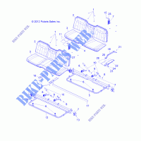 SEAT AND BASE   R13WH76AG/AR/EAH/EAI (49RGRSEAT13CREW) for Polaris RANGER 800 CREW 2013