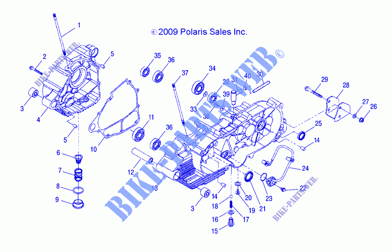 CRANKCASE   A14PB20AF (49ATVCRANKCASE10PHX) for Polaris PHOENIX 200 2014